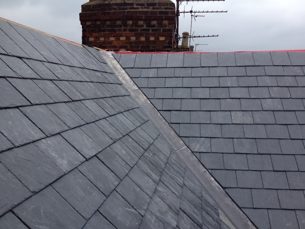 New slate roof and lead valley