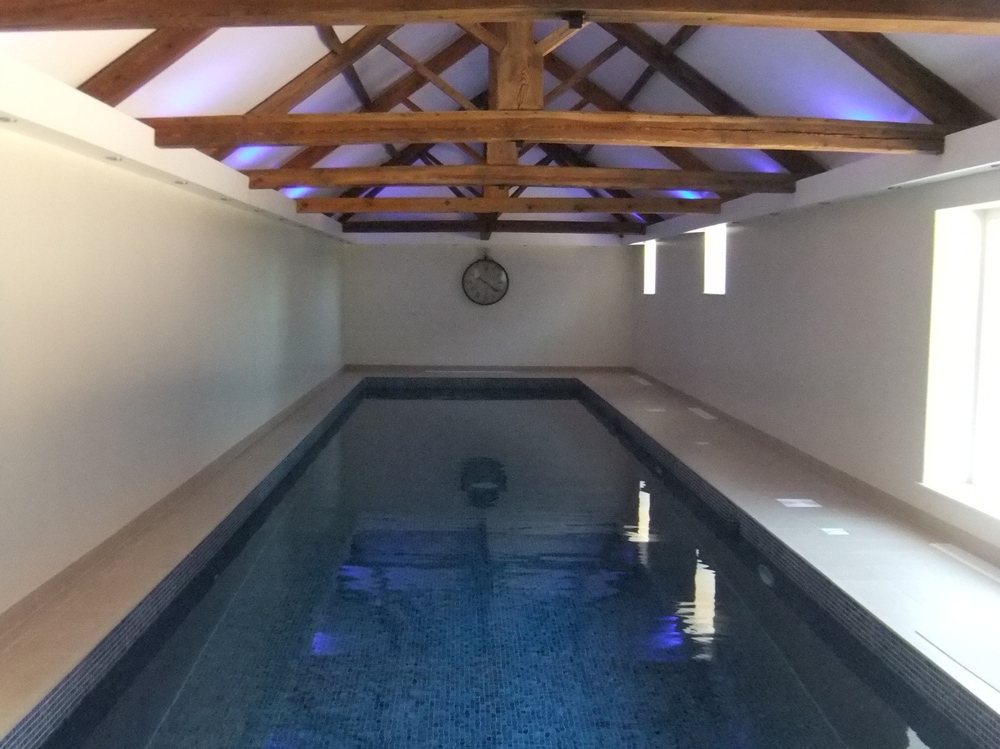 Swimming pool with original beams